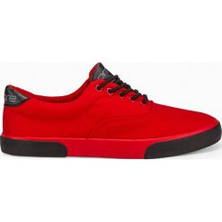 Buty męskie trampki T300 - czerwone. Czerwone buty sportowe męskie Ombre Clothing, z materiału, bez zapięcia. Za 39,00 zł.