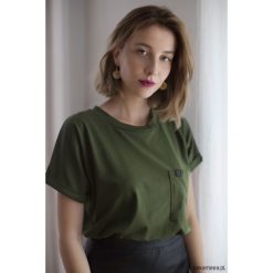 FOREST Pocket Tee. Żółte bluzki damskie Pakamera, bez wzorów, z jeansu, bez kołnierzyka, bez rękawów. Za 118,00 zł.