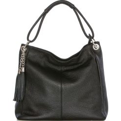 Torebki klasyczne damskie: Skórzana torebka w kolorze czarnym – 38 x 36 x 14 cm