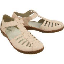 RIEKER 45865-31 rosa, półbuty damskie. Sandały damskie Rieker, bez wzorów, ze skóry, bez obcasa, bez zapięcia. Za 249,90 zł.