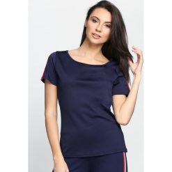 Bluzki damskie: Granatowy T-shirt Don’t Blink