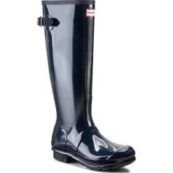 Buty zimowe damskie: Kalosze HUNTER – Org Back Adjust Glos WFT1001RGL Navy