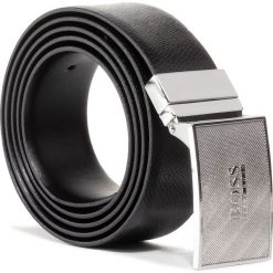Pasek Męski BOSS - Icon 50413028 001. Czarne paski męskie Boss, w paski, ze skóry. W wyprzedaży za 439,00 zł.