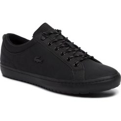 Tenisówki LACOSTE - Straightset Insulate 3193 Cma 738CMA006302H Blk/Blk. Czarne półbuty męskie Lacoste, na co dzień, bez wzorów, ze skóry, eleganckie, bez zapięcia. Za 499,99 zł.