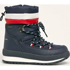 Tommy Hilfiger - Śniegowce dziecięce. Niebieskie śniegowce chłopięce TOMMY HILFIGER, na zimę, na sznurówki. Za 399,90 zł.