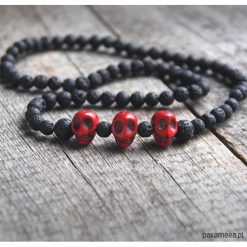 Naszyjniki męskie: naszyjnik MĘSKI :: red skulls