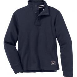 Bluza ze stójką i plisą guzikową Regular Fit bonprix ciemnoniebieski. Niebieskie bluzy męskie rozpinane bonprix, l. Za 74,99 zł.