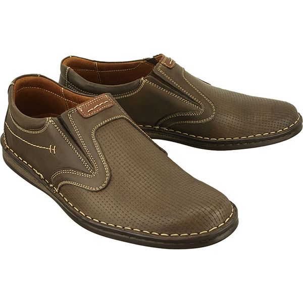 KRISBUT 4893A-6-9 brązowy, półbuty męskie. Pomarańczowe półbuty męskie Krisbut, bez wzorów, ze skóry, bez zapięcia. Za 249,90 zł.