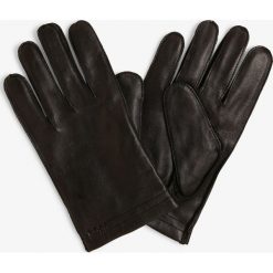 BOSS - Skórzane rękawiczki męskie – Kranton3, czarny. Czarne rękawiczki męskie Boss, bez wzorów. Za 249,95 zł.