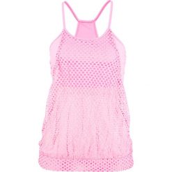 Top plażowy bonprix różowy. Różowe bluzki damskie bonprix, bez wzorów, z materiału, bez kołnierzyka. Za 54,99 zł.