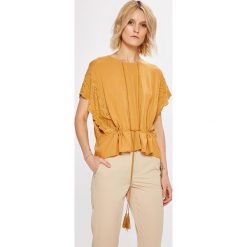 Answear - Top Boho Bandit. Brązowe bluzki damskie marki ANSWEAR, uniwersalny, z haftami, z wiskozy, casualowe, z okrągłym kołnierzem, z krótkim rękawem. W wyprzedaży za 89,90 zł.