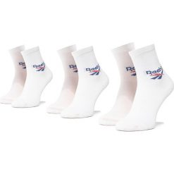 Zestaw 3 par wysokich skarpet unisex Reebok - Cl Fo Crew Sock 3P FL8972 White. Białe skarpetki damskie Reebok, bez wzorów, z bawełny. Za 49,00 zł.