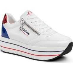 Sneakersy S.OLIVER - 5-23641-34 White Comb. 110. Białe półbuty damskie S.Oliver, bez wzorów, ze skóry ekologicznej, bez obcasa, na obcasie, bez zapięcia. Za 259,00 zł.