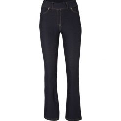 Legginsy z efektem "push up" z materiału w optyce denimu bonprix czarny "stone". Czarne jeansy damskie bonprix. Za 89,99 zł.