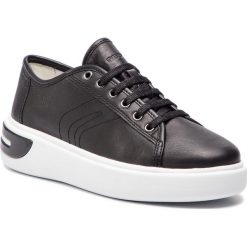 Sneakersy GEOX - D Ottaya A D92BYA 00085 C9999 Black. Czarne półbuty damskie Geox, bez wzorów, ze skóry, bez obcasa, na płaskiej podeszwie, bez zapięcia. W wyprzedaży za 399,00 zł.