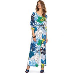 Sukienka maxi w kwiaty L'AF TIANA. Niebieskie sukienki dziewczęce L’AF, w paski, eleganckie, z długim rękawem, długie, maxi, proste. W wyprzedaży za 499,00 zł.
