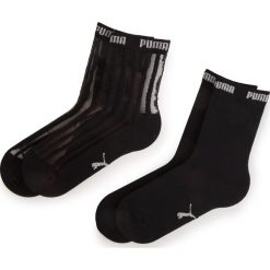Zestaw 2 par wysokich skarpet damskich PUMA - 907366 Black/Anthracite 01. Czarne skarpetki damskie Puma, bez wzorów, z elastanu. Za 39,00 zł.