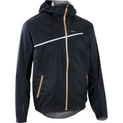 Kurtka do biegania RAIN męska. Czarne kurtki sportowe męskie EVADICT, s, bez wzorów, z poliesteru, bez kaptura, do biegania. Za 249,99 zł.