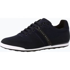 BOSS Athleisurewear - Tenisówki męskie z dodatkiem skóry — Arkansas_Lowp_syjp, niebieski. Niebieskie trampki męskie marki BOSS Athleisurewear, bez wzorów, z dzianiny, bez zapięcia. Za 899,95 zł.