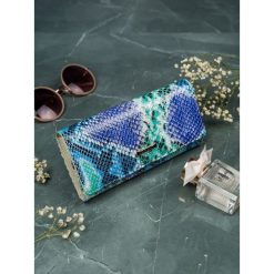 Portfel damski skórzany wężowy RFID Lorenti 72401-SM - 72401-SM. Pomarańczowe portfele damskie LORENTI, z lakierowanej skóry. Za 79,99 zł.