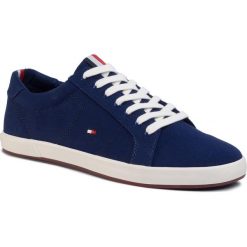 Tenisówki TOMMY HILFIGER - Iconic Long Lace Sneaker FM0FM01536 Blue Ink C7H. Niebieskie półbuty męskie TOMMY HILFIGER, na co dzień, bez wzorów, z gumy, eleganckie, bez zapięcia. Za 269,00 zł.