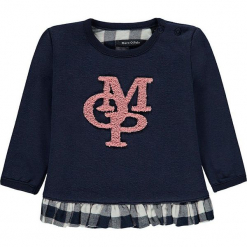 Bluza w kolorze granatowym. Niebieskie bluzy niemowlęce Marc O'Polo Junior, z aplikacjami, z bawełny. W wyprzedaży za 59,95 zł.
