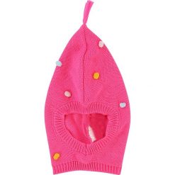 Kominiarka w kolorze różowym. Różowe czapeczki niemowlęce Billieblush & Billybandit, z aplikacjami, z wełny. W wyprzedaży za 47,95 zł.