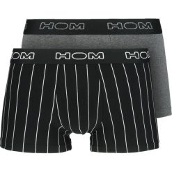 HOM BOBBY BRIEFS 2 PACK Panty black/white stripes, dark grey melange. Czarne slipy męskie HOM, z bawełny. Za 129,00 zł.