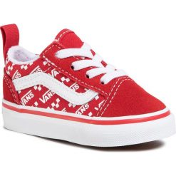 Tenisówki VANS - Old Skool Elastic VN0A4TZOW351 (Logo Repeat) Rcngrd/Trwht. Czerwone trampki chłopięce Vans, bez wzorów, ze skóry, bez zapięcia. Za 169,00 zł.