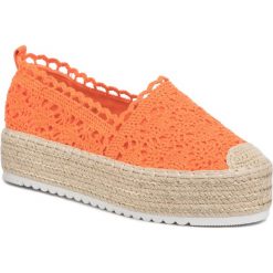 Espadryle DEEZEE - WS569B-17 Dark Orange. Pomarańczowe espadryle damskie DeeZee, bez wzorów, ze skóry ekologicznej, bez obcasa, na koturnie, bez zapięcia. Za 79,99 zł.