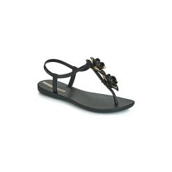 Sandały Ipanema FLORAL SANDAL. Czarne sandały damskie Ipanema, bez wzorów, bez obcasa, bez zapięcia. Za 129,00 zł.