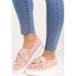 Tenisówki damskie: Różowe Slip On Flower Show