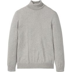 Sweter z golfem z kaszmirem bonprix jasnoszary melanż. Szare swetry męskie bonprix, s, bez wzorów, z kaszmiru. Za 129,99 zł.