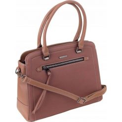 Kuferek damski różowy DAVID JONES 6111-3 - różowy. Różowe kuferki damskie David Jones, w paski, ze skóry ekologicznej, eleganckie, na ramię, bez dodatków. Za 79,99 zł.