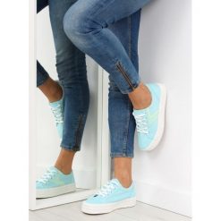 Niebieskie trampki wysokie ASTORIA. Niebieskie buty sportowe damskie FunKee.pl, bez wzorów, z tkaniny, sportowe. Za 90,99 zł.