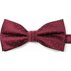Bordowa Męska Mucha - VERNON - w Popielate Kwiatki MUVRN0065. Czerwone muszki męskie Vernon, w paski, eleganckie. Za 29,00 zł.