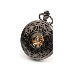 AŻUR IV (DARK) BLACK DIAL zegarek wisiorek na łańcuszku. Czarne zegarki damskie marki Drobiny czasu, ze stali. Za 229,00 zł.