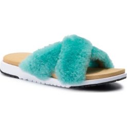 Klapki EMU AUSTRALIA - Mareeba W11880 Sea Green. Niebieskie klapki damskie EMU Australia, bez wzorów, ze skóry, bez obcasa. W wyprzedaży za 239,00 zł.