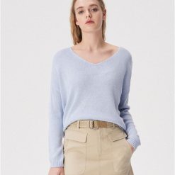 Luźny sweter basic - Niebieski. Niebieskie swetry damskie Sinsay, s, bez wzorów, bez rękawów, bez kaptura. Za 49,99 zł.