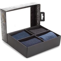 Zestaw 4 par wysokich skarpet męskich KAZAR - 32800-CT-99 Czarny Granatowy. Niebieskie skarpetki męskie Kazar, bez wzorów, z elastanu. W wyprzedaży za 79,00 zł.