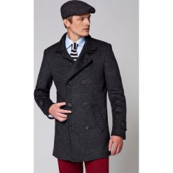 Płaszcz Szary Embros. Szare płaszcze męskie LANCERTO, na zimę, m, w prążki, z wełny, eleganckie. W wyprzedaży za 399,90 zł.