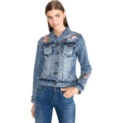 Desigual Flandes Kurtka Niebieski. Niebieskie kurtki damskie Desigual, na wiosnę, z haftami, z elastanu. Za 567,95 zł.