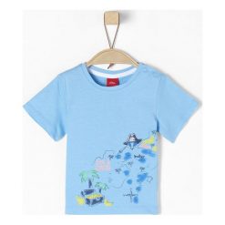 S.Oliver T-Shirt Dziewczęcy 80, Niebieski. Niebieskie bluzki dziewczęce marki S.Oliver, z bawełny, z krótkim rękawem. Za 30,00 zł.