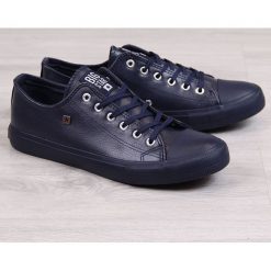 Trampki męskie granatowe Big Star V174346 - granatowy. Niebieskie trampki męskie BIG STAR, bez wzorów, retro, bez zapięcia. Za 99,99 zł.