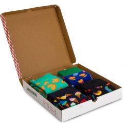 Zestaw 4 par wysokich skarpet unisex HAPPY SOCKS - XFOD09-0100 Kolorowy. Brązowe skarpetki damskie Happy Socks, bez wzorów, z elastanu. Za 159,90 zł.