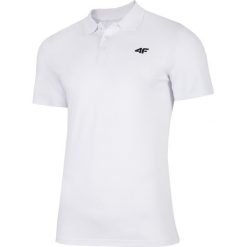 Koszulka polo męska TSM307 - biały. Białe koszulki męskie 4f, m, bez wzorów, z bawełny, polo, bez rękawów. Za 69,99 zł.