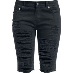 Szorty damskie: Fashion Victim Destroyed Shorts Krótkie spodenki damskie czarny