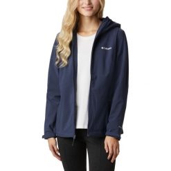 Kurtka przeciwdeszczowa Columbia Trek Light Stretch 1773201591 - granatowy. Niebieskie kurtki damskie Columbia, xs, bez wzorów, bez kaptura. Za 486,39 zł.
