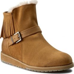 Botki EMU AUSTRALIA - Oxley W11282 Chestnut. Brązowe botki damskie na zamek EMU Australia, ze skóry, eleganckie, z paskami. W wyprzedaży za 349,00 zł.