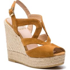 Espadryle KANNA - 19KV4043 Ante Cuero. Pomarańczowe espadryle damskie marki Kanna, bez wzorów, ze skóry, bez obcasa, na obcasie. Za 379,00 zł.